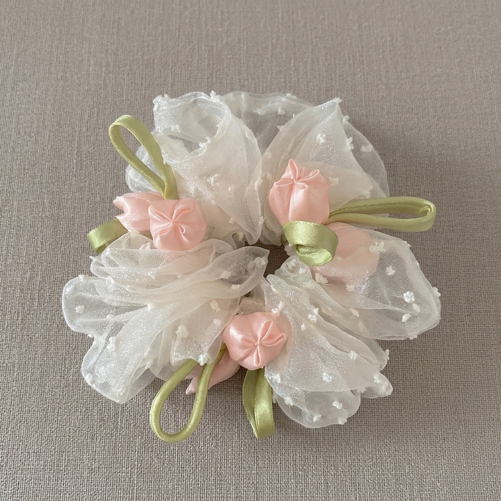 Chouchous extra larges en forme de tulipe pour coiffures chignon avec tissu en maille hautement élastique