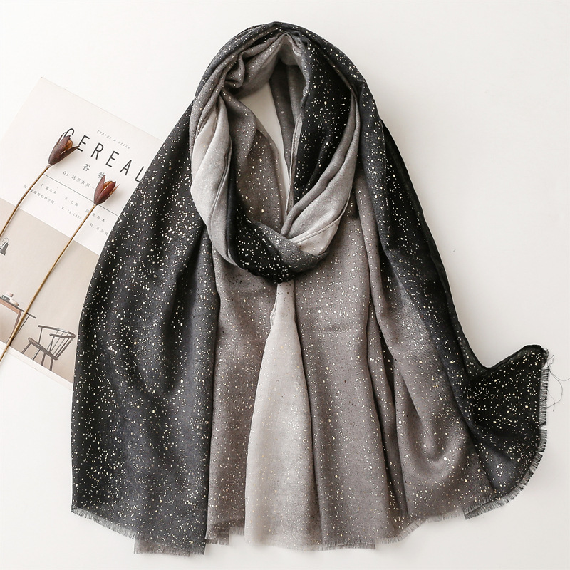 2025 luxe mode Ombre paillettes frange Viscose châle dame haute qualité miroitant enveloppement Pashmina étole Bufandas musulman Hijab Sjaal