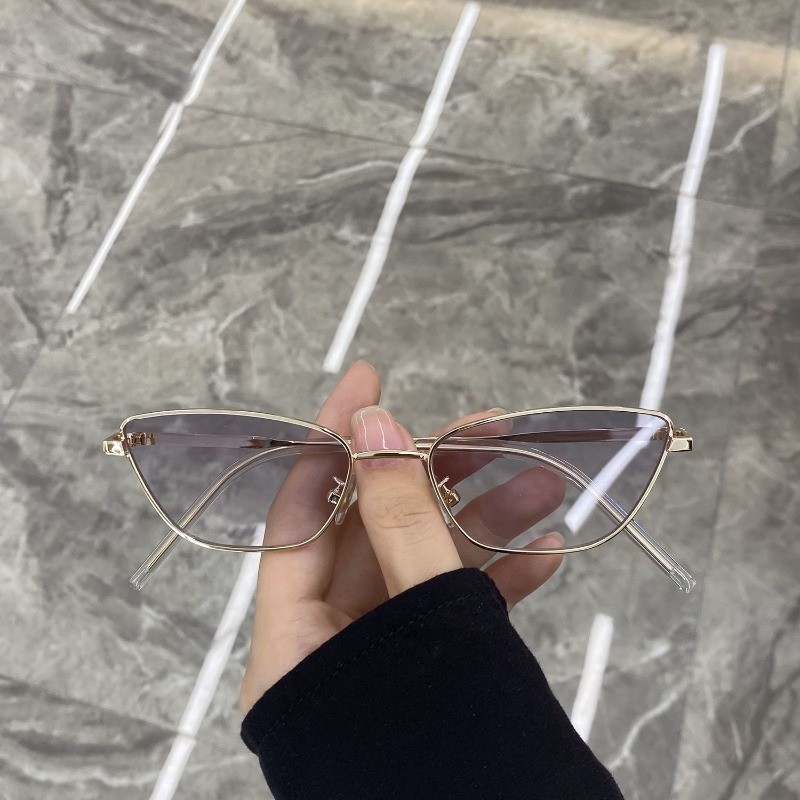 Lunettes de soleil œil de chat pour femmes, classiques, anti-reflets, monture carrée en métal, style vintage, pour la conduite, protection UV400