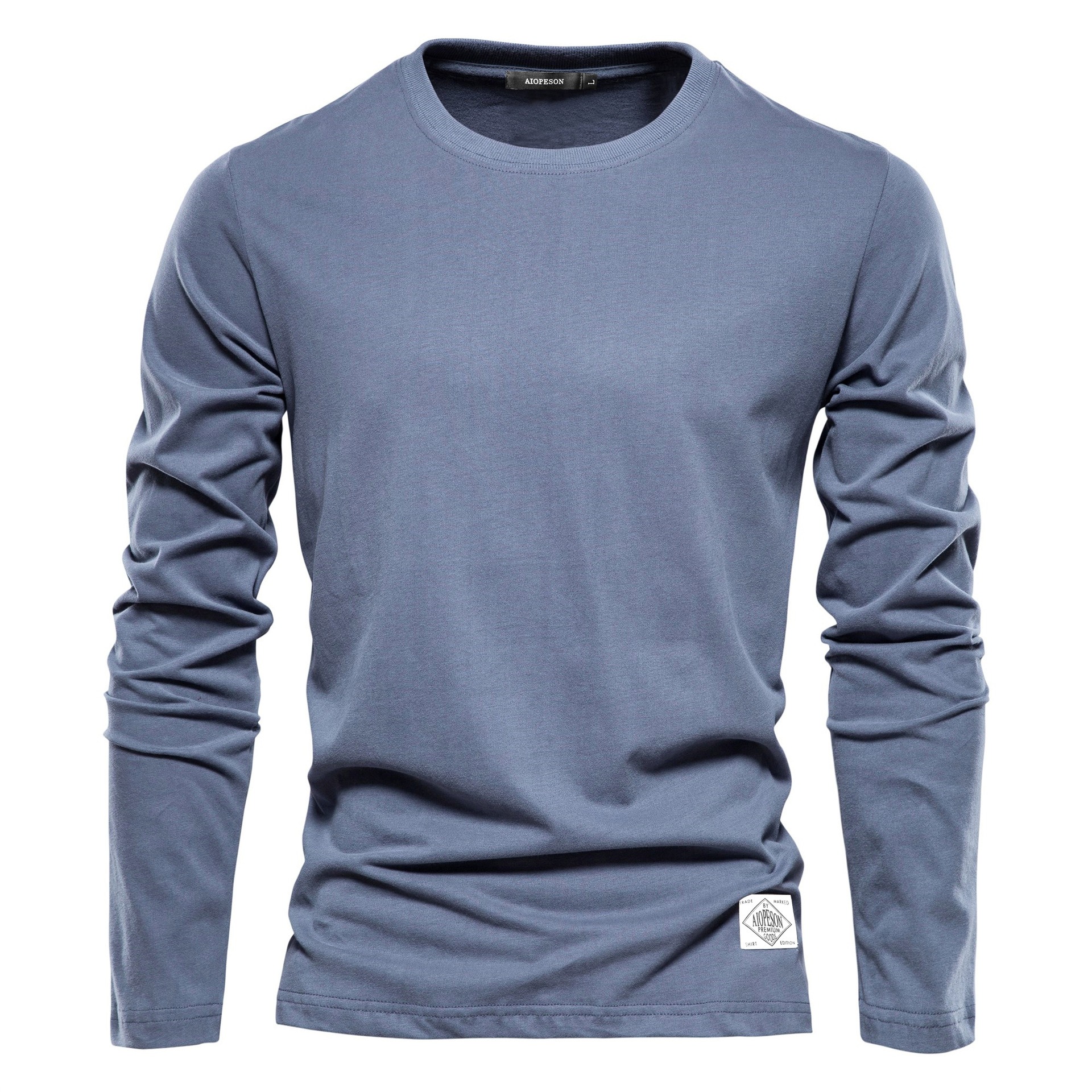 T-shirt pour hommes coton à manches longues T-shirts couleur unie manches pleine longueur pour printemps automne sous-vêtements vêtements pour hommes