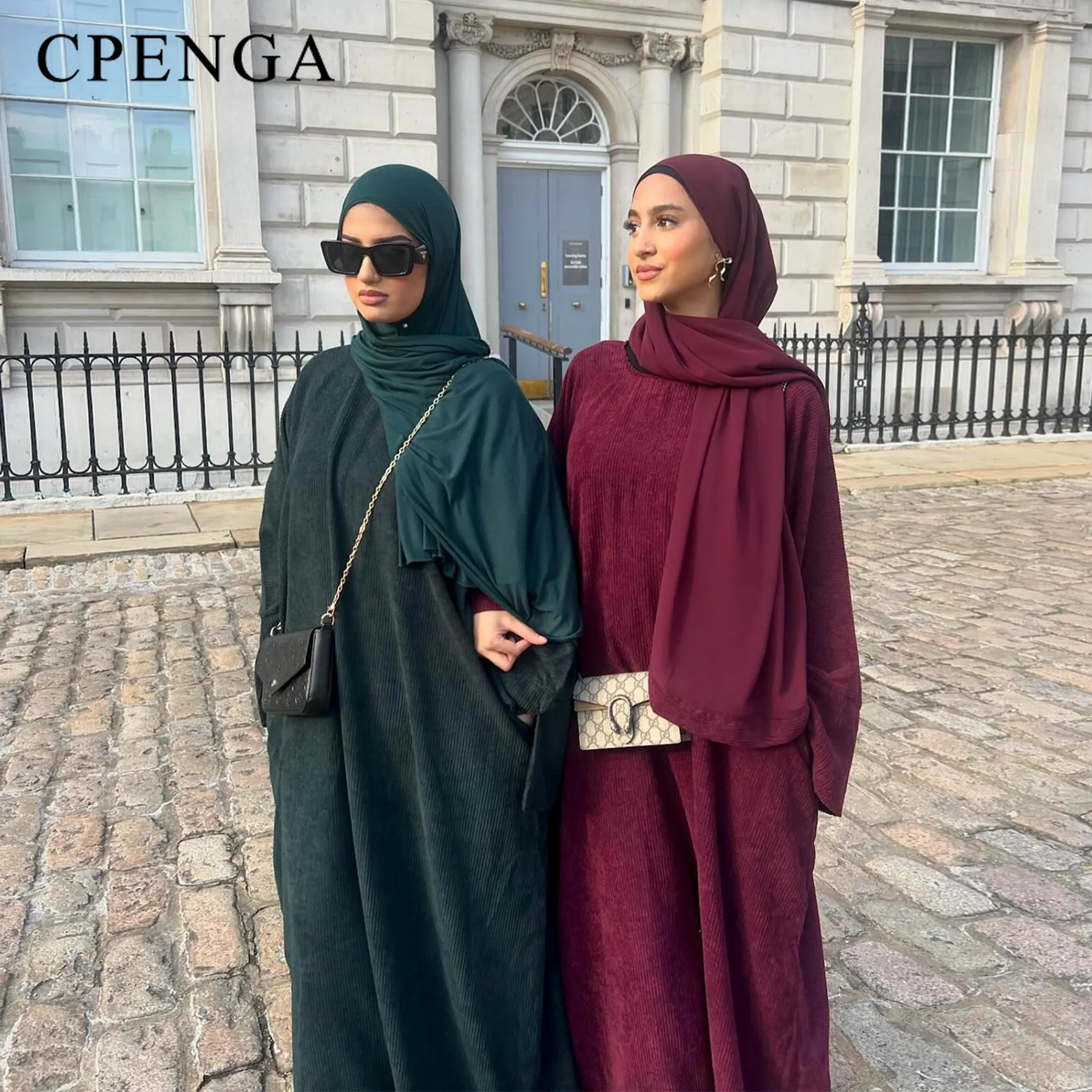 Robe Abaya en velours côtelé pour femme arabe, robe monochrome, cardigan musulman modeste, chaud, Ramadan, Dubaï, Turquie, islamique, automne, hiver, 2024