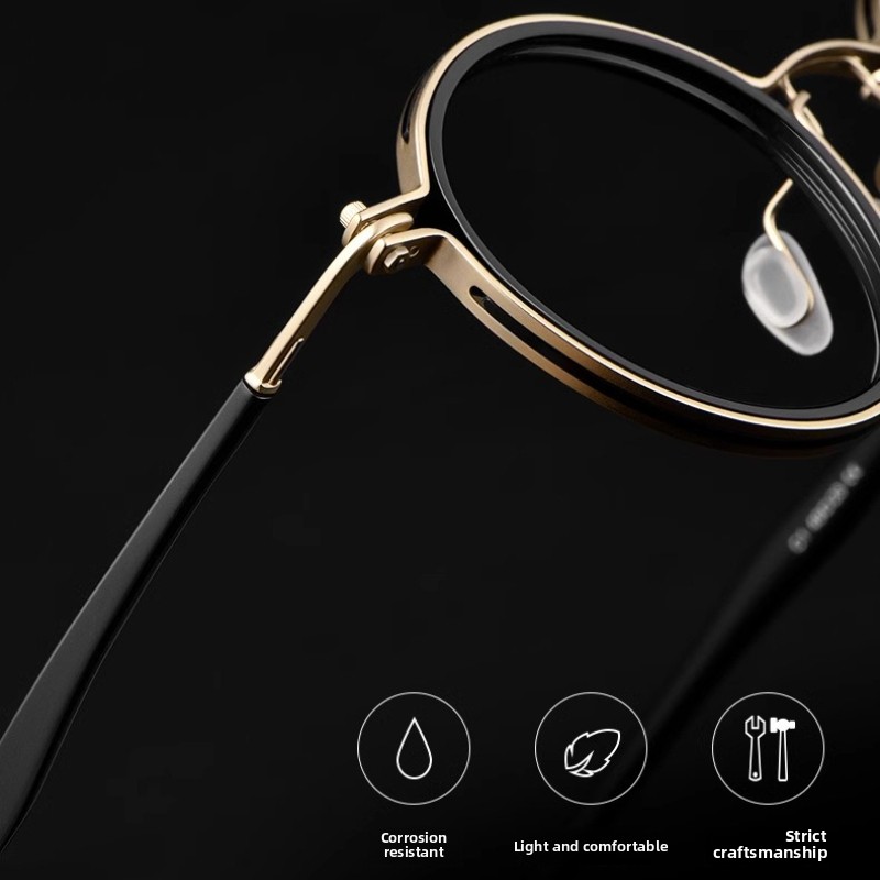 Monture de lunettes ronde classique pour hommes, conception rétro à jante complète avec Construction ultra légère, accessoire quotidien Hipster