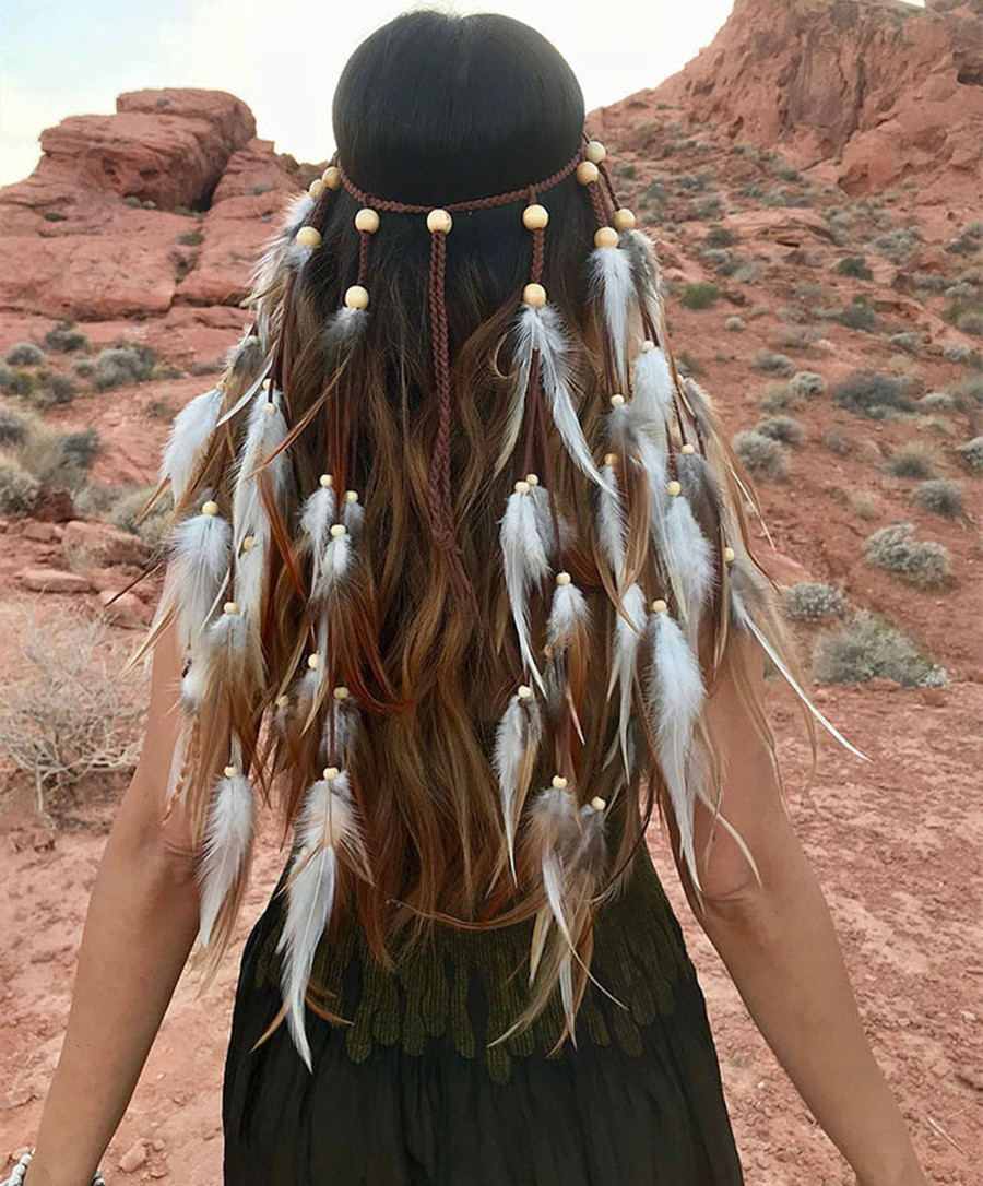Bandeau en plumes de paon pour femmes, style Boho, accessoires pour cheveux, Festival, Turban en plumes de paon, réglable, bijoux, nouvelle mode 2023