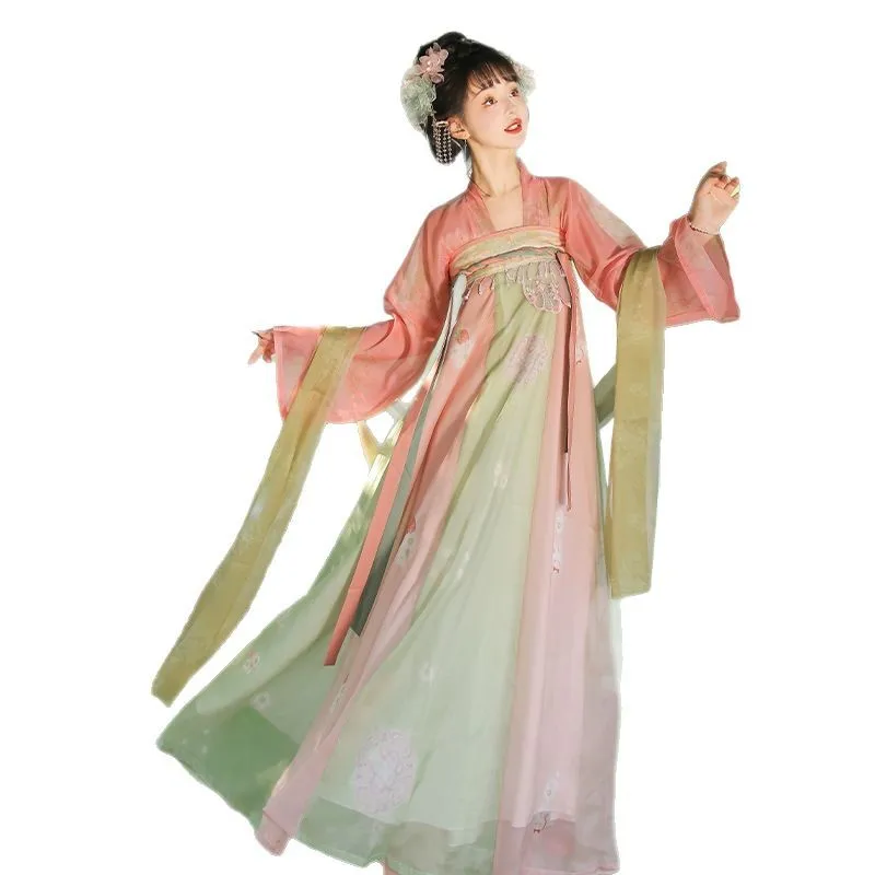 Costume ancien Hanfu traditionnel chinois pour femmes, robe de princesse de la dynastie Han, jupe élégante de danse de la dynastie Tang, 2025