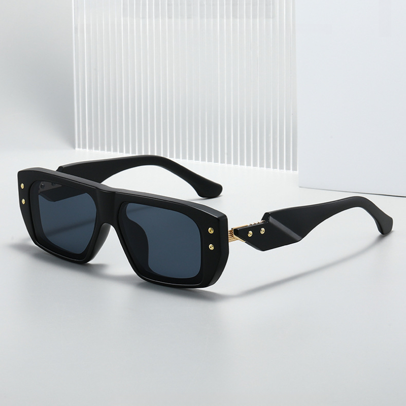 Lunettes de soleil carrées de luxe pour hommes, verres plats UV400, lunettes de soleil pour femmes, marque de créateur, tendance, élégance, anti-lumière bleue