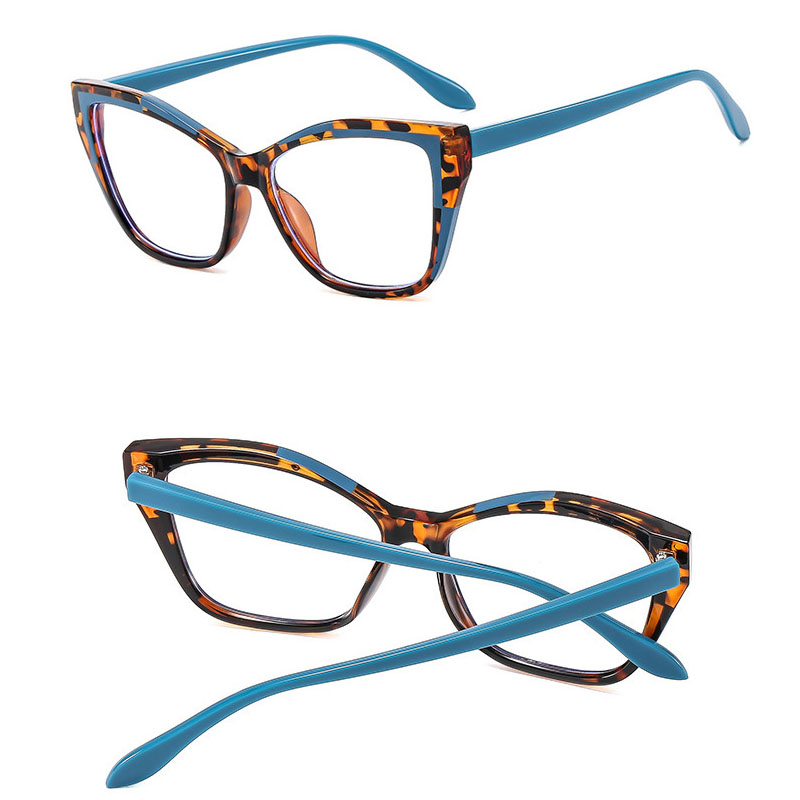 Lunettes de lecture élégantes pour femmes, design color block tendance, anti-lumière bleue, force de correction de 1.0 à 4.0
