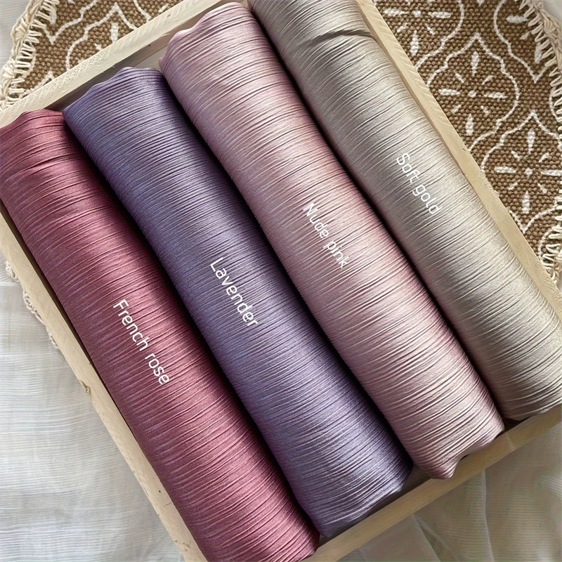 Mode Medine soie froncée SATIN soie HIJABS femmes longue couleur solide plaine HIJABS bandeau Maxi lslamic Sjaal 180*70CM 2022