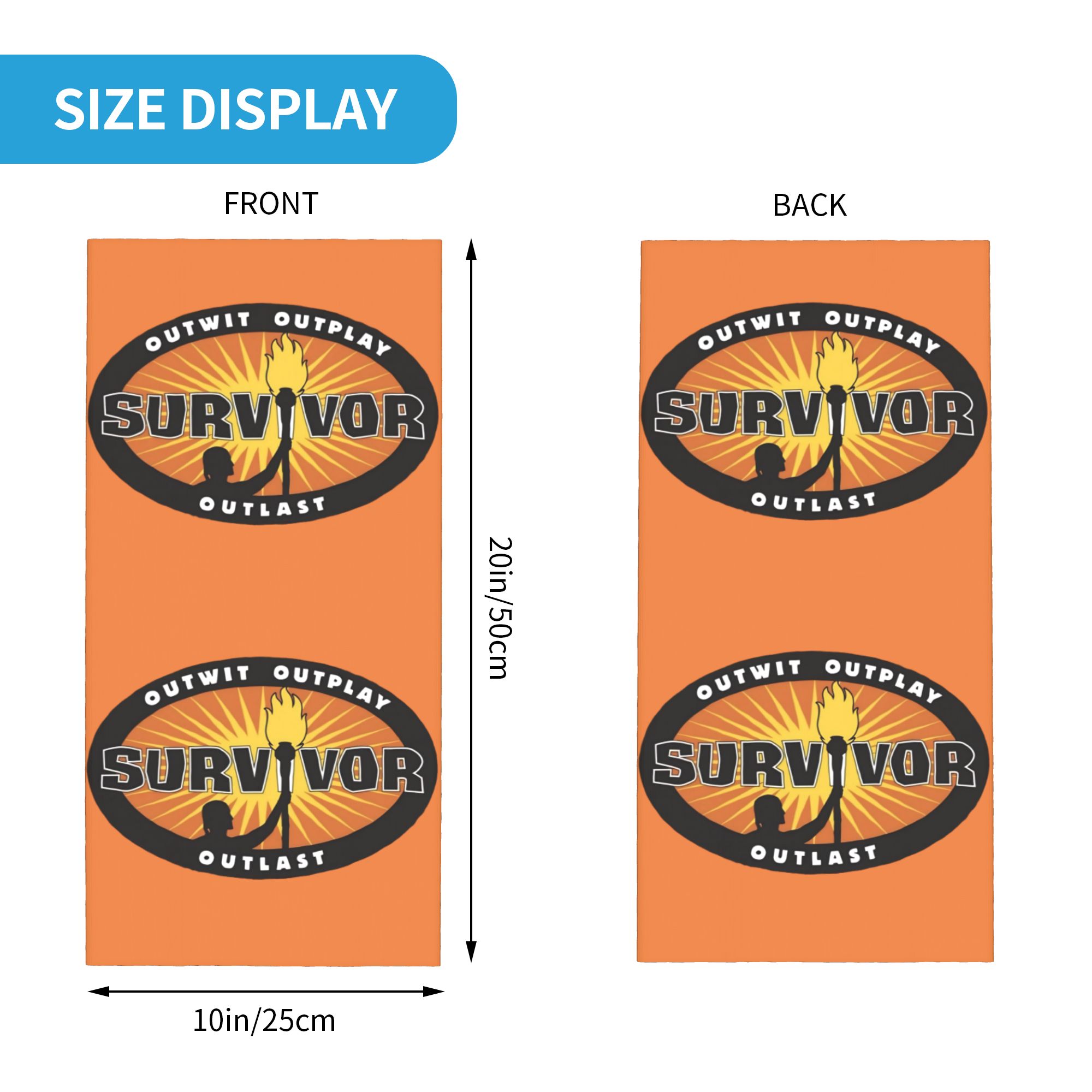 S-Survivors Bandana Neck Gaiter Printed Mask Scarf Multifonctionnel pour le cyclisme, la randonnée, unisexe, respirant pour adultes