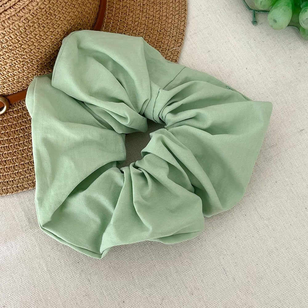 Chouchous et bandeaux de printemps pour femmes, en coton respirant, couleur vert dégradé, accessoires pour cheveux et queues de cheval