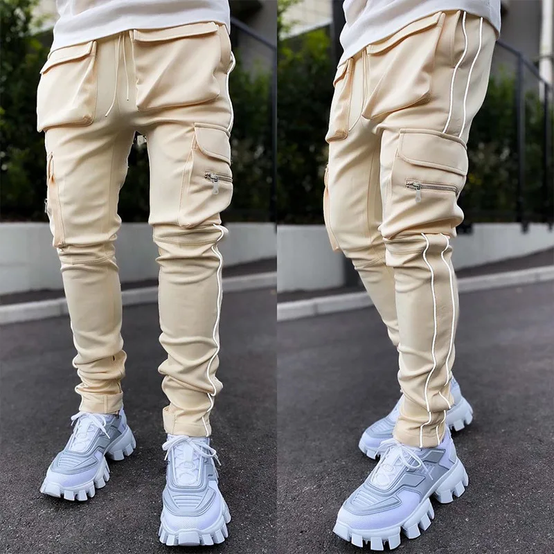 Pantalon de jogging multi-poches pour homme, pantalon de survêtement de sport, jogging décontracté pour homme, jogging de course, jogging Cargo Casting, pantalon Hip Pop, été