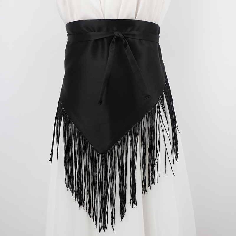 Femmes rétro glands ceinture large ceinture danse hanche écharpe mode Triangle frange Corset chemise jupes robe décor taille ceinture