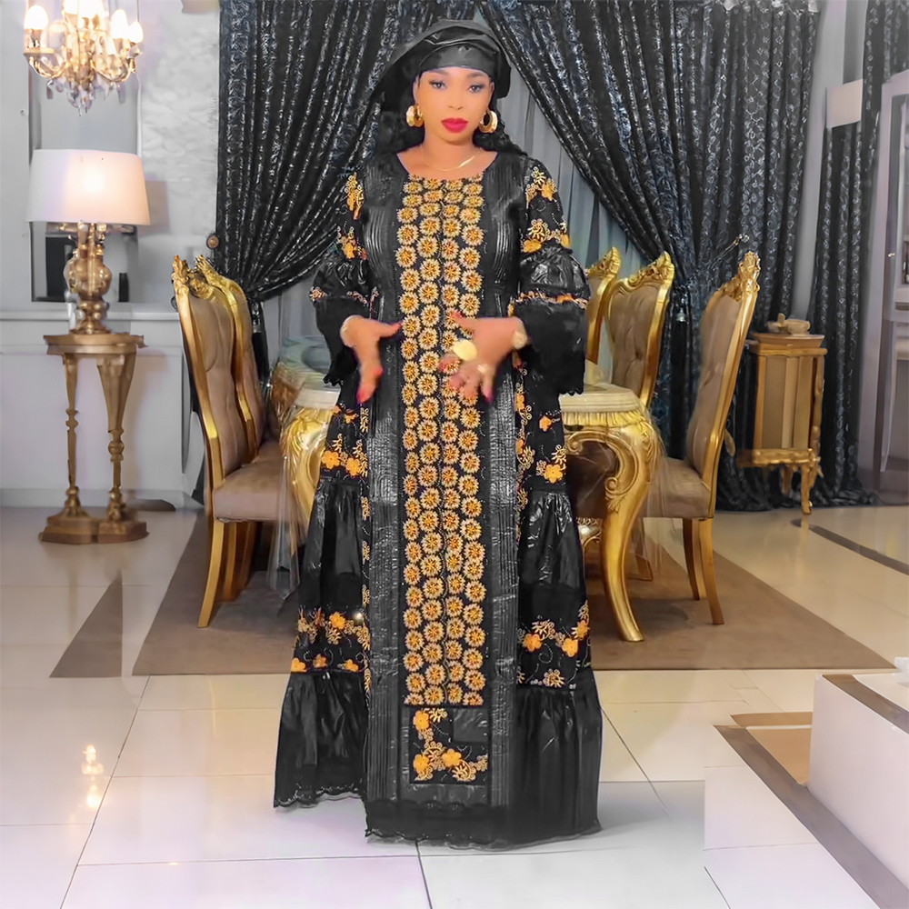 Vêtements africains grande taille pour femmes 2026 Nouvelle robe longue Dashiki Ankara brodée Bazin Boubou pour mariage musulman et soirée