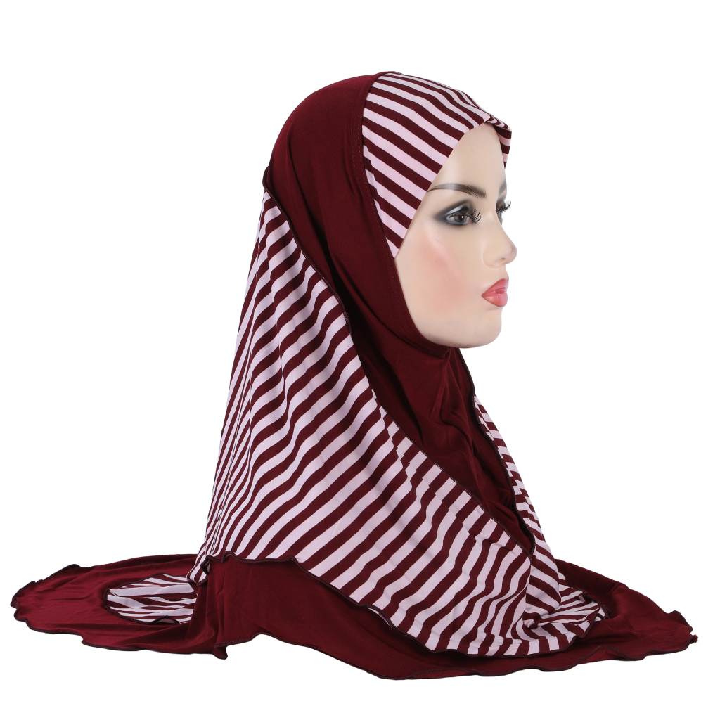 Hijab musulman pour adultes, taille moyenne 70*60cm, foulard islamique, chapeau amira, couvre-chef à enfiler.