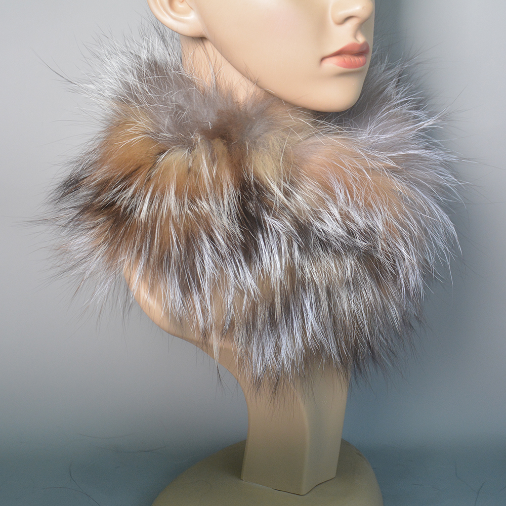 Écharpe en vraie fourrure de renard pour femme, tricotée, chaude, naturelle, élastique, chauffe-cou, luxe russe, bandeaux d'hiver, hiver