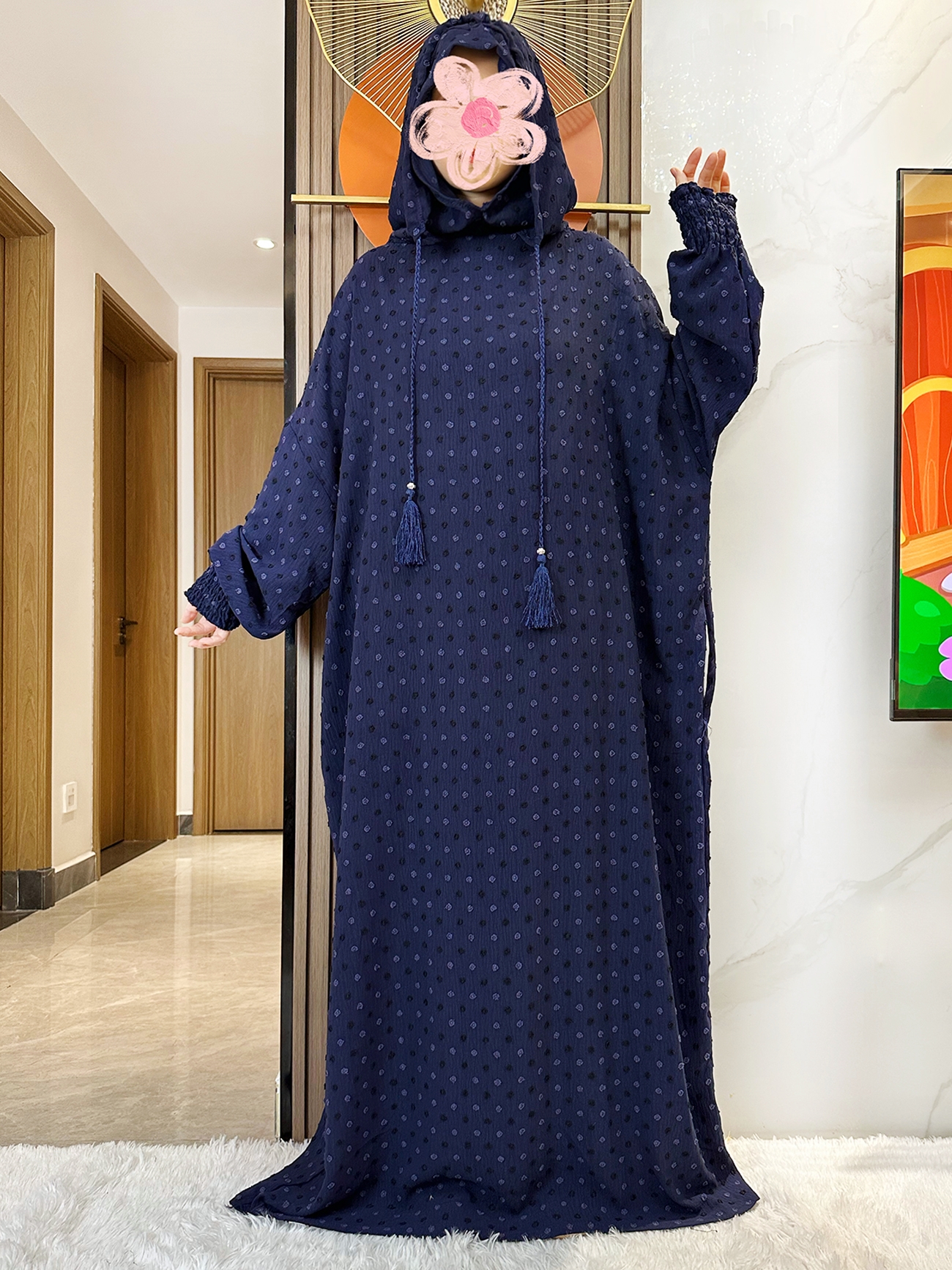 Dernier Ramadan coton doux prière Abaya Double chapeaux dubaï turquie Islam prière vêtements tissu robes Islam femmes robe caftan