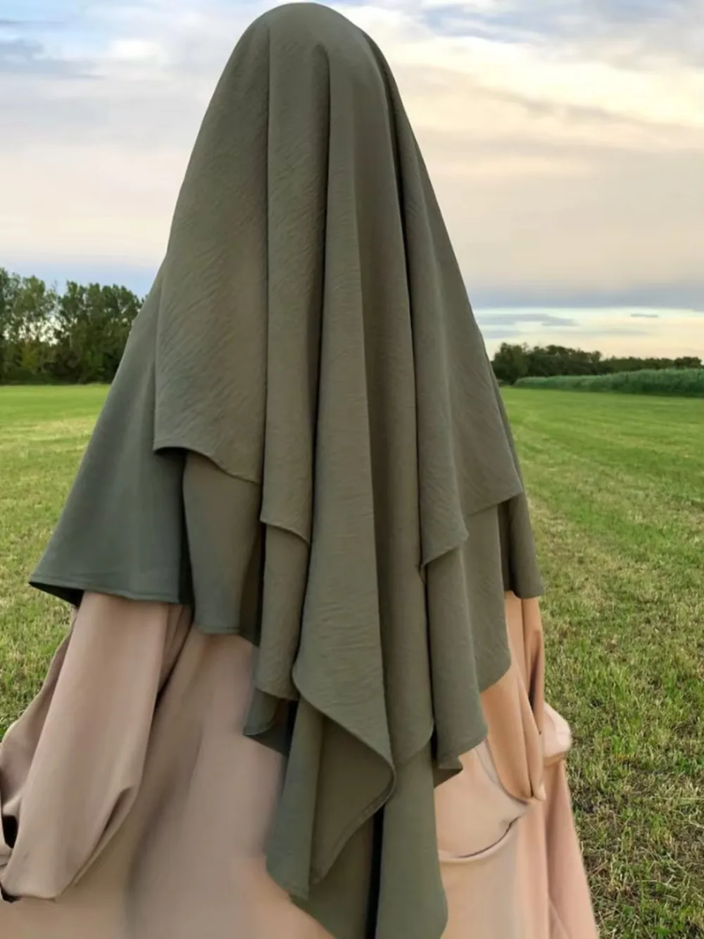 Long Khimar femmes Ramadan Eid musulman Long Hijab une pièce couvre-chef Jubha vêtements islamiques Hijabs Musulman vêtement de prière 2025