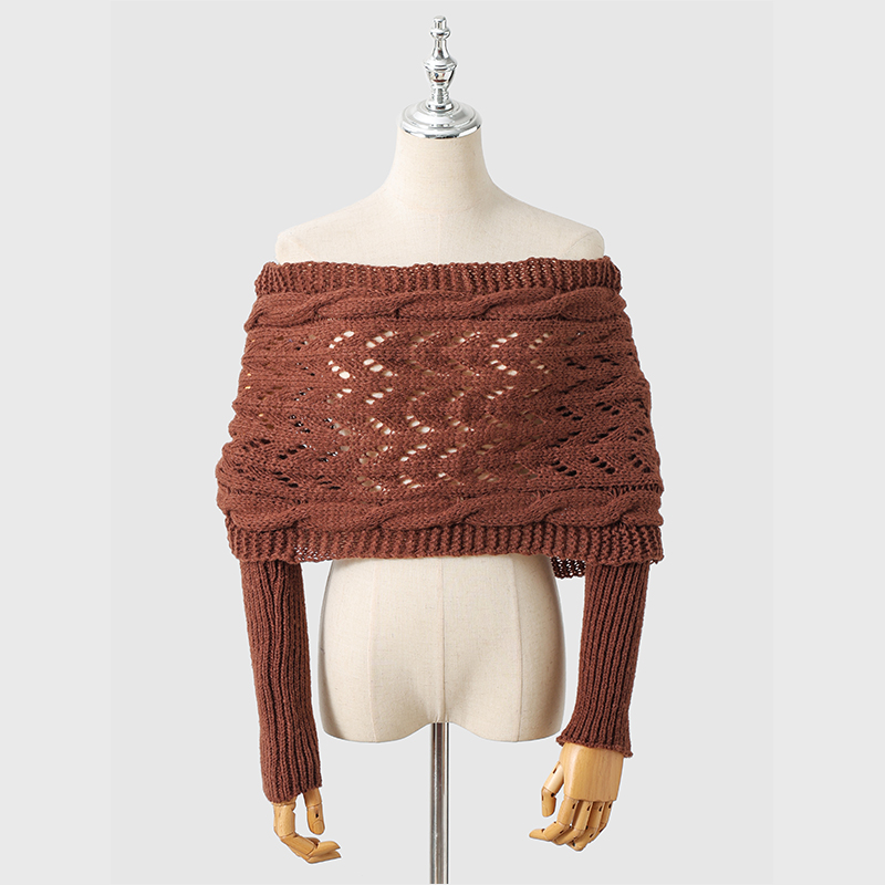 Écharpe multifonctionnelle à manches pour femmes, automne hiver, coupe-vent, châle chaud avec manches, écharpe tricotée de couleur unie
