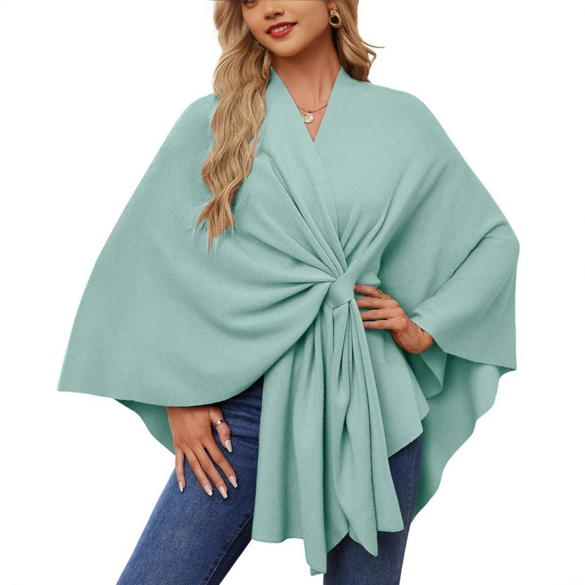 Châle élégant enveloppe doux ouvert sur le devant Poncho pull livraison directe femmes automne châle enveloppes hiver Cape Ponchos automne voyage tenues