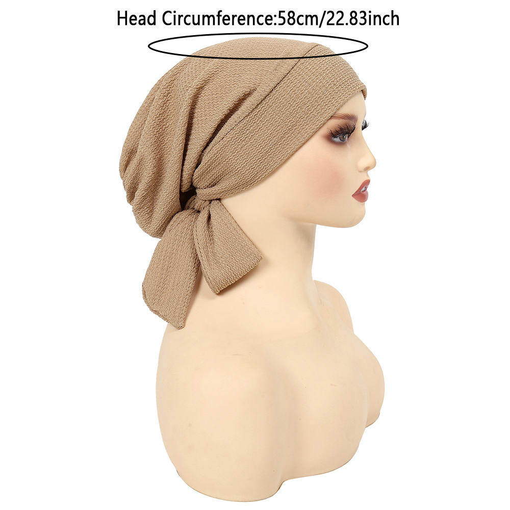 Nouveauté 2026 : Turbans Hijab Unis Effet Froissé, Foulards à Longue Queue, Bonnets Musulmans Élastiques, Bonnets Chimio Respirants pour Femmes et Filles