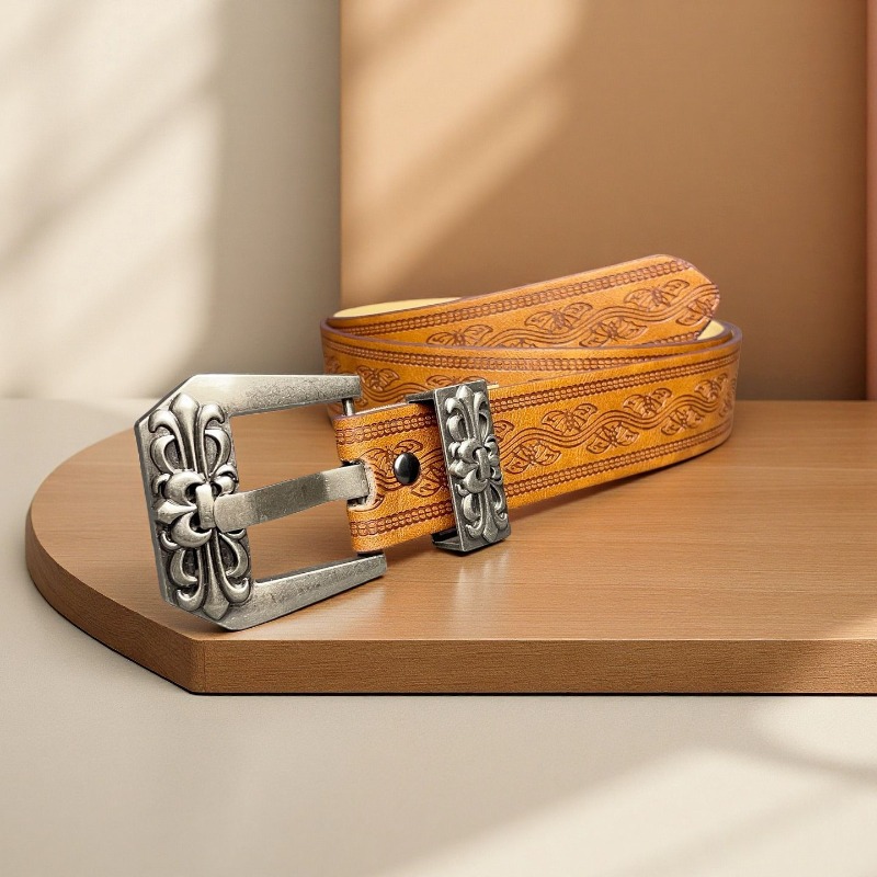 Ceinture tendance style rétro européen et américain à imprimé sculpté - Ceinture Y2K féminine et tendance pour le quotidien - Ceintures transfrontalières pour femmes