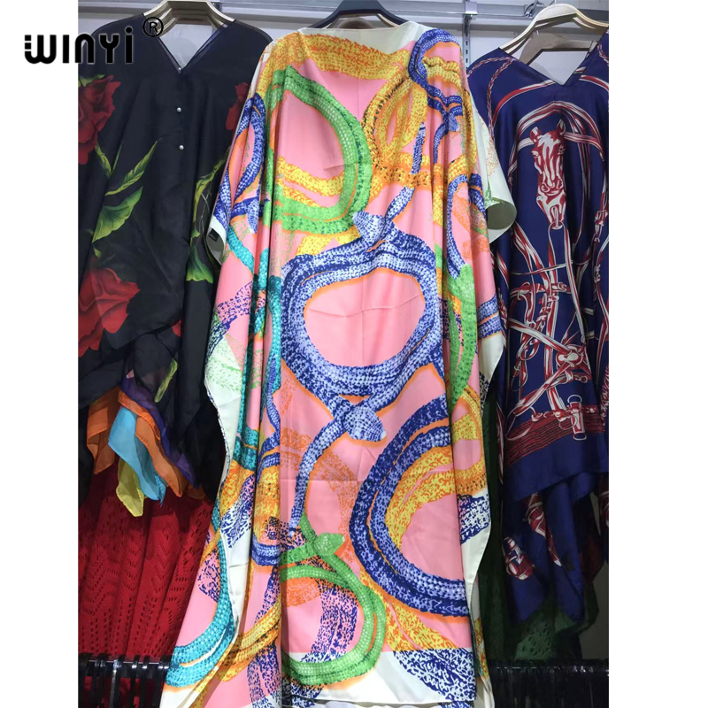 WINYI robe mode turquie robes bohême imprimer Dashiki femmes musulmanes longue caftan été couleur robes africaines pour femme vestido
