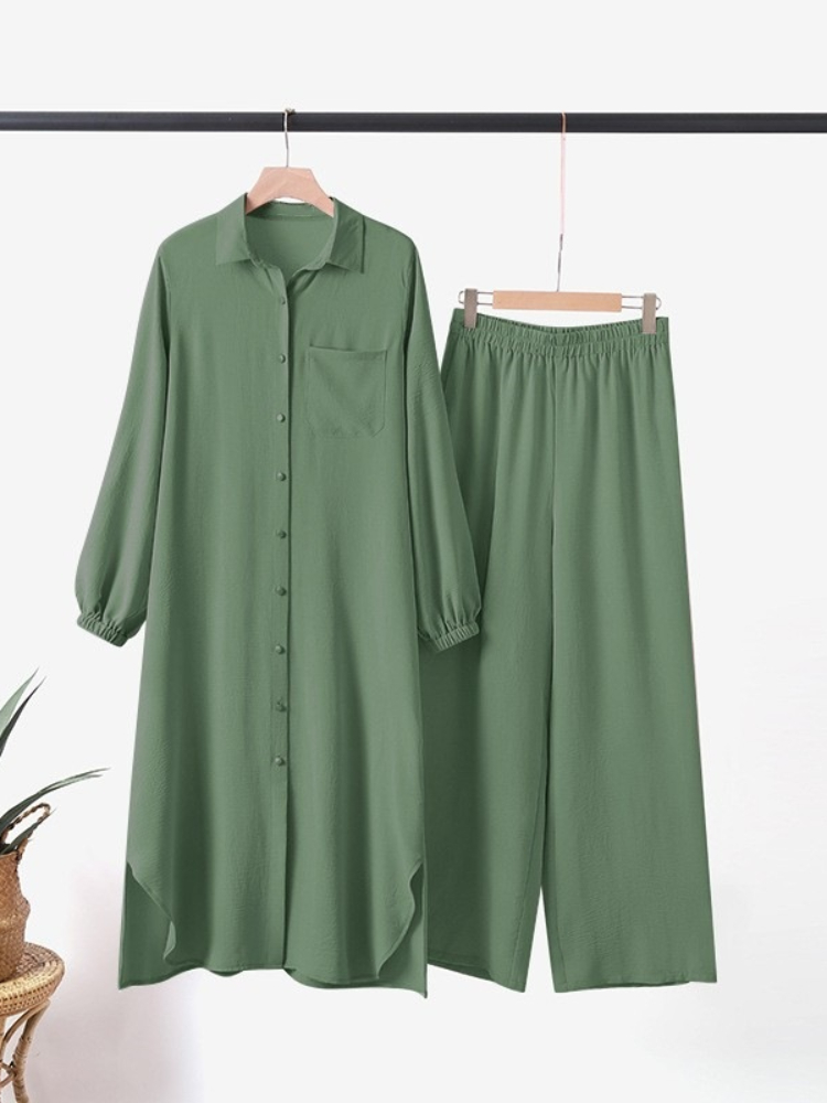 Robe musulmane décontractée pour femmes, chemisier 2 pièces, chemise à manches longues, olympiques pantalons, saoudien, arabe, dubaï, robes boutonnées, automne, 2023