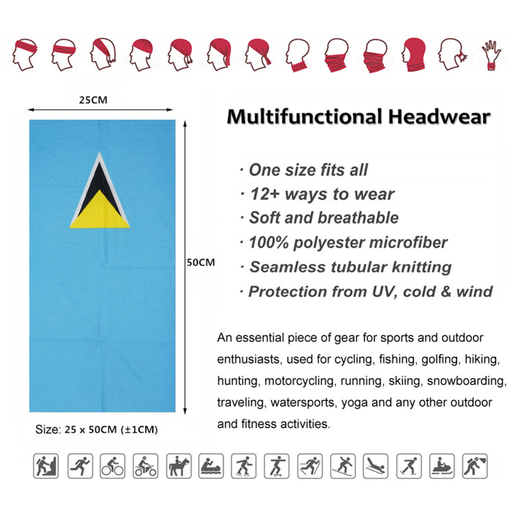 Cache-visage et cou à motif de drapeau des caraïbes, Bandana de protection solaire pour Sports de plein air, écharpe de cyclisme pour barbados/Bahamas/Grenada Nationals