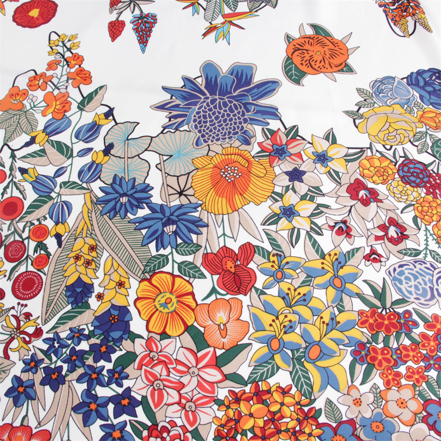 Foulard carré imprimé fleurs espagnoles pour femmes, grand châle, foulard bandana, hijab féminin, étoles de luxe, 130cm