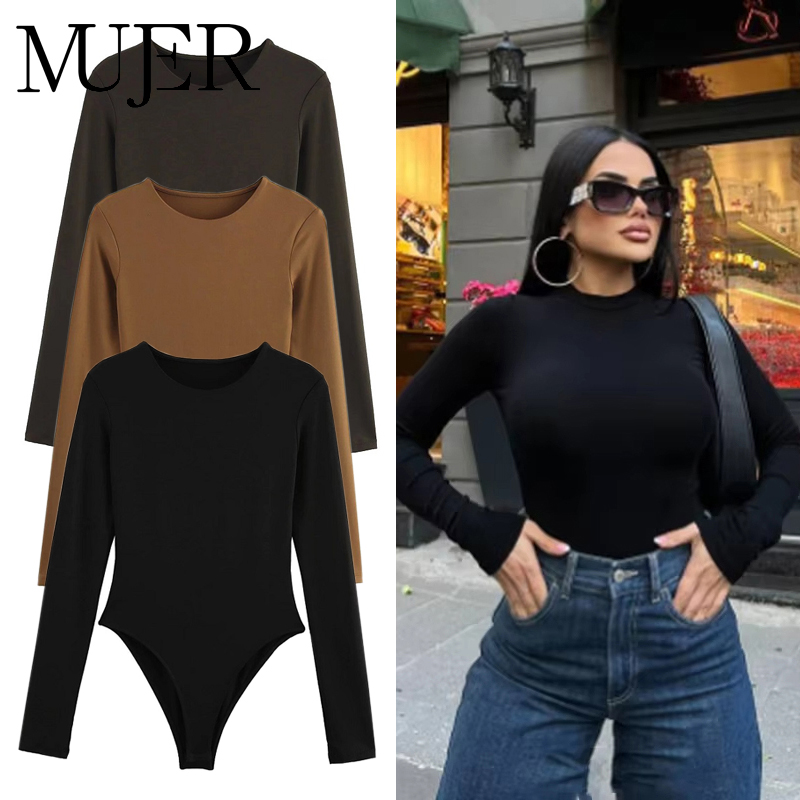 MUJER noir Bustier body pour femmes Sexy extrême body femmes à manches longues body femme une pièce été hauts femme 2025