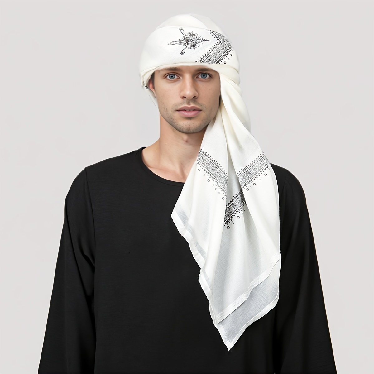 Écharpe de Prière Ethnique Chimique pour Homme, Étole en Polyester à la Mode pour le Ramadan et les Cérémonies Religieuses, 2025