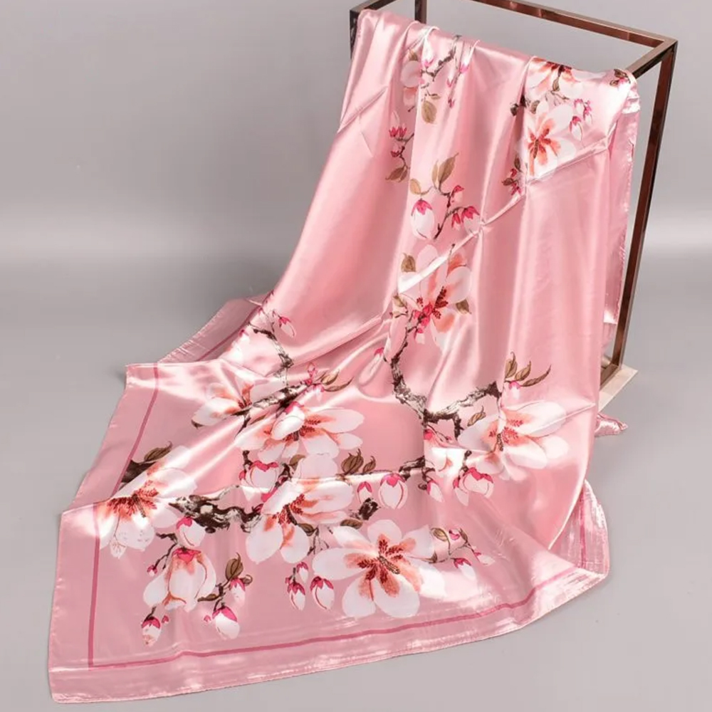 Nouveau foulard carré en soie tendance pour femme, bandeau doux, écharpe vintage, hijab imprimé floral, pashmina, bandana