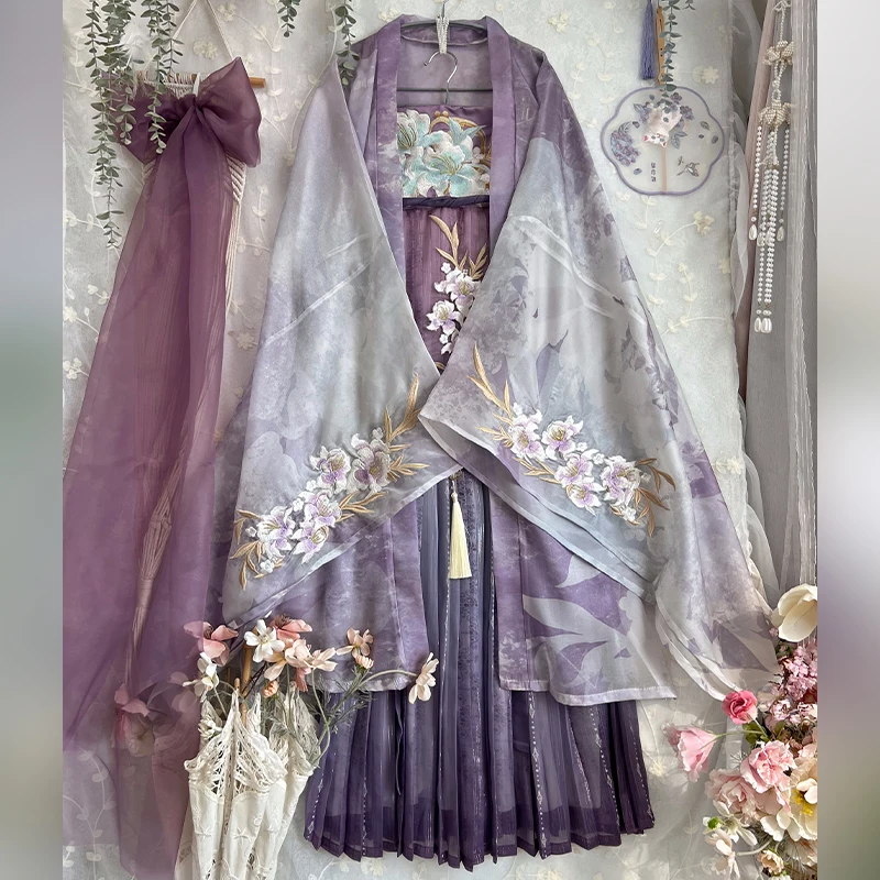 Robe Hanfu traditionnelle chinoise pour femmes, robe folklorique Hanfu, vêtements de danse princesse, tenue de cosplay, nickel é, vintage, dynastie Tang, prairie