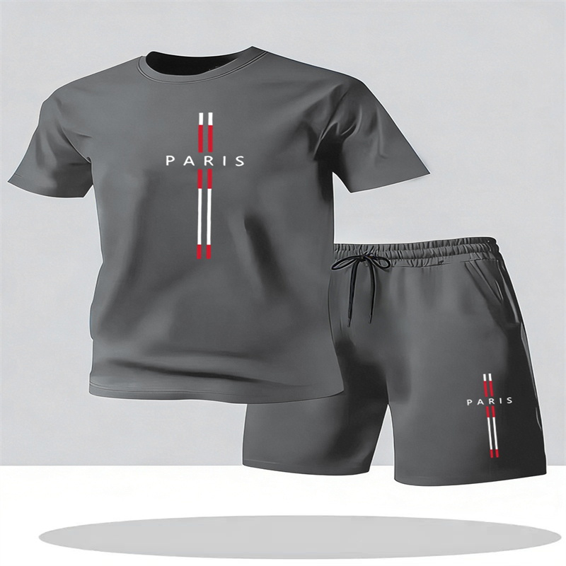 Ensemble Sportif Homme Nouvelle Collection 2026 – T-shirt Sportif et Short à Col Rond Manches Courtes – Ensemble 2 Pièces