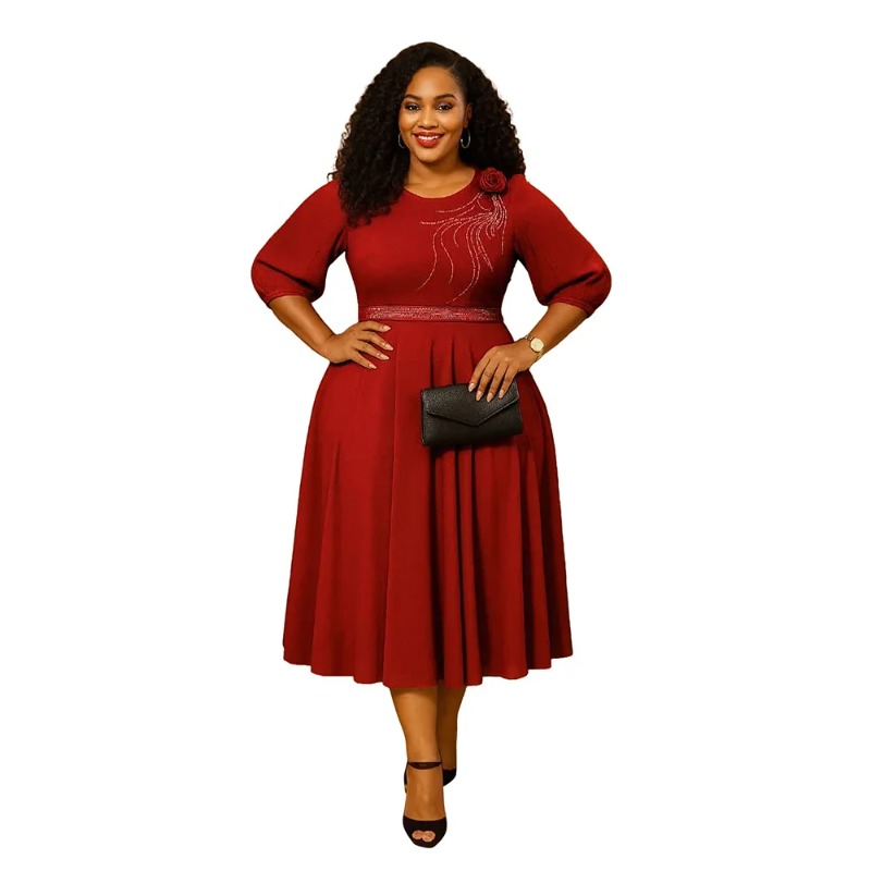 Robes Africaines Élégantes pour Femmes 2026 Dashiki Automne Été Robe Midi Vêtements Traditionnels Africains pour Dames S-2XL Robe Ankara