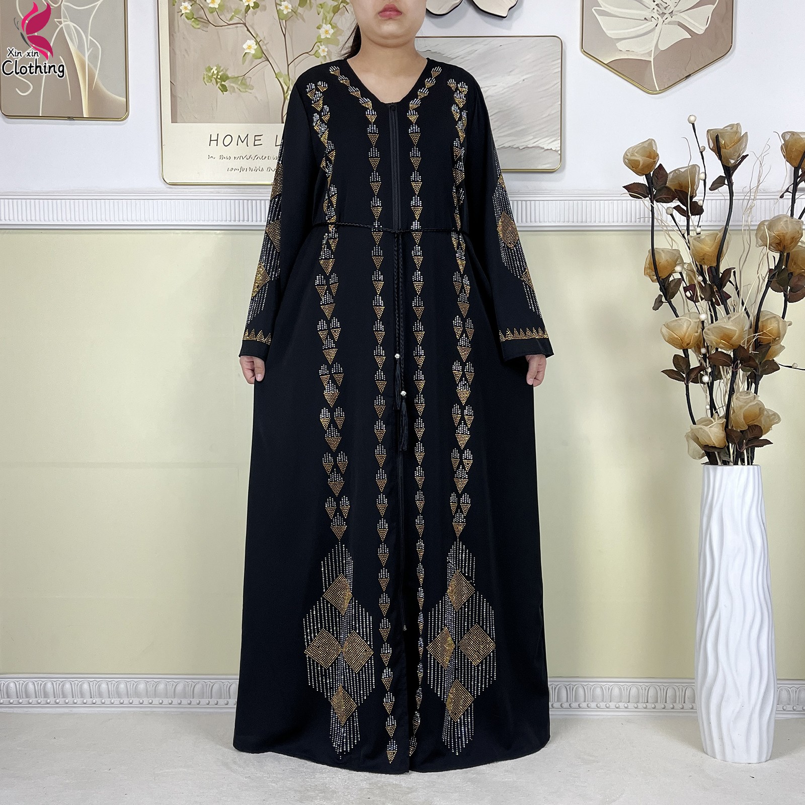 Robes élégantes pour femmes, dernière mode 2025, manches longues, en mousseline de soie, robe de Dubai pour femmes, cardigan à fermeture éclair, abaya africaine, vêtements traditionnels