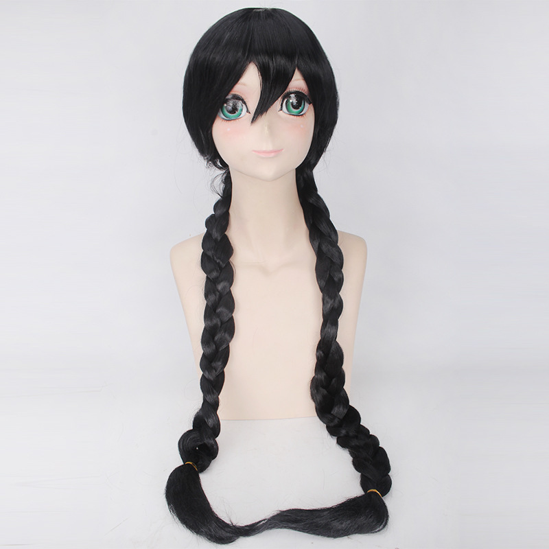 Perruque tressée noire, violette et marron Danganronpa Toko Fukawa pour cosplay, perruque longue résistante à la chaleur pour fête, Dangan Ronpa