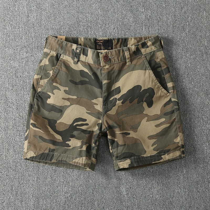 Short de Camouflage pour hommes, mode coréenne, extensible, décontracté, Slim, résistant à l'usure, vêtements masculins, nouvelle collection été 2025