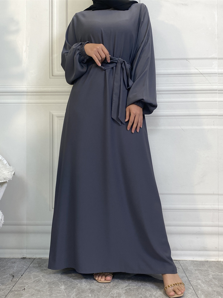 Selle chaude Style Simple robes marocaines caftan turquie couleur unie Golfe Abayas islamique femmes Robe longue musulmane saoudienne Robe Ramadan
