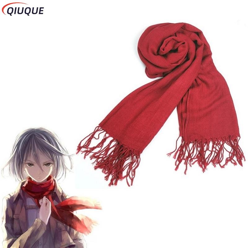 Mikasa Ackerman Cosplay écharpe japonais Anime Shingeki no Kyojin rouge quotidien décontracté tout-match foulards