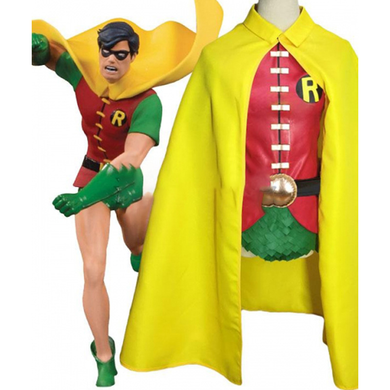 Robin film garçon merveille Cosplay Costume jaune cape vert sous-vêtements déguisement Halloween Cosplay Robin vêtements