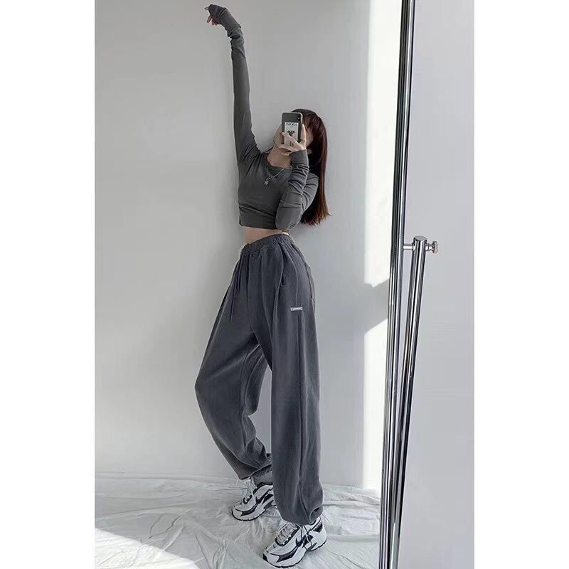 Pantalons de survêtement pour femmes, Streetwear, taille haute, lettres, loisirs, pieds à faisceau, livraison directe, WBXQJ27, automne 2023