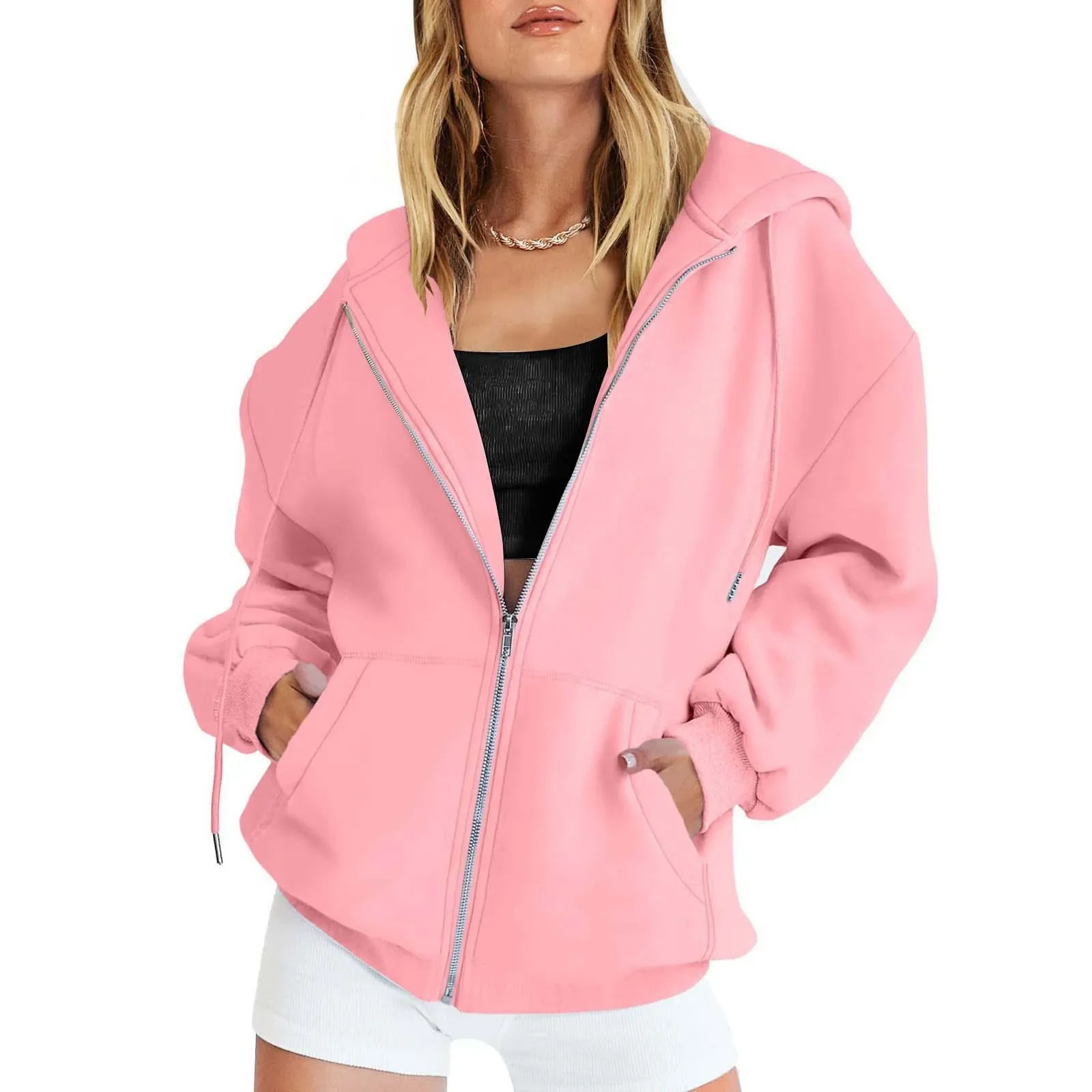 Grande taille cardigan à capuche grunge punk silmY2K haut rock esthétique haute rue décontracté mode urbaine femmes à capuche décontracté à capuche