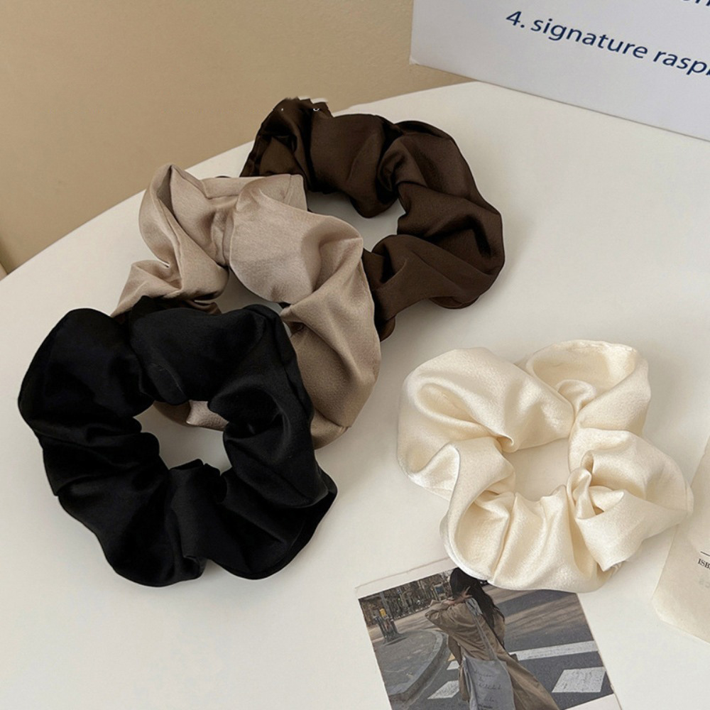Chouchous de luxe en Satin, 5 pièces, tons de soie douce, comme des attaches pour cheveux, parfaits et élégants, Styles quotidiens, Look minimaliste, accessoires pour cheveux chics