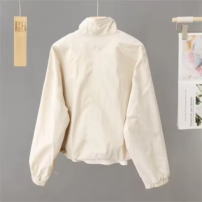 Femmes veste courte printemps automne nouveau décontracté Femme coupe-vent col montant outillage veste basique manteau à glissière hauts Gabardina Mujer