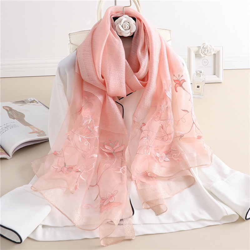 Écharpe Brodée en Laine Chaude pour Femme, Châle, Hijab, Bufanda, Pashmina Floral, Vente en Gros, 2024