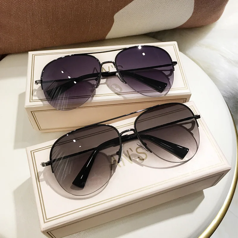 Lunettes de soleil dégradées tendance pour hommes, monture large, style pilote, design de marque, pour voyage et conduite, protection UV400, Gafas De Sol