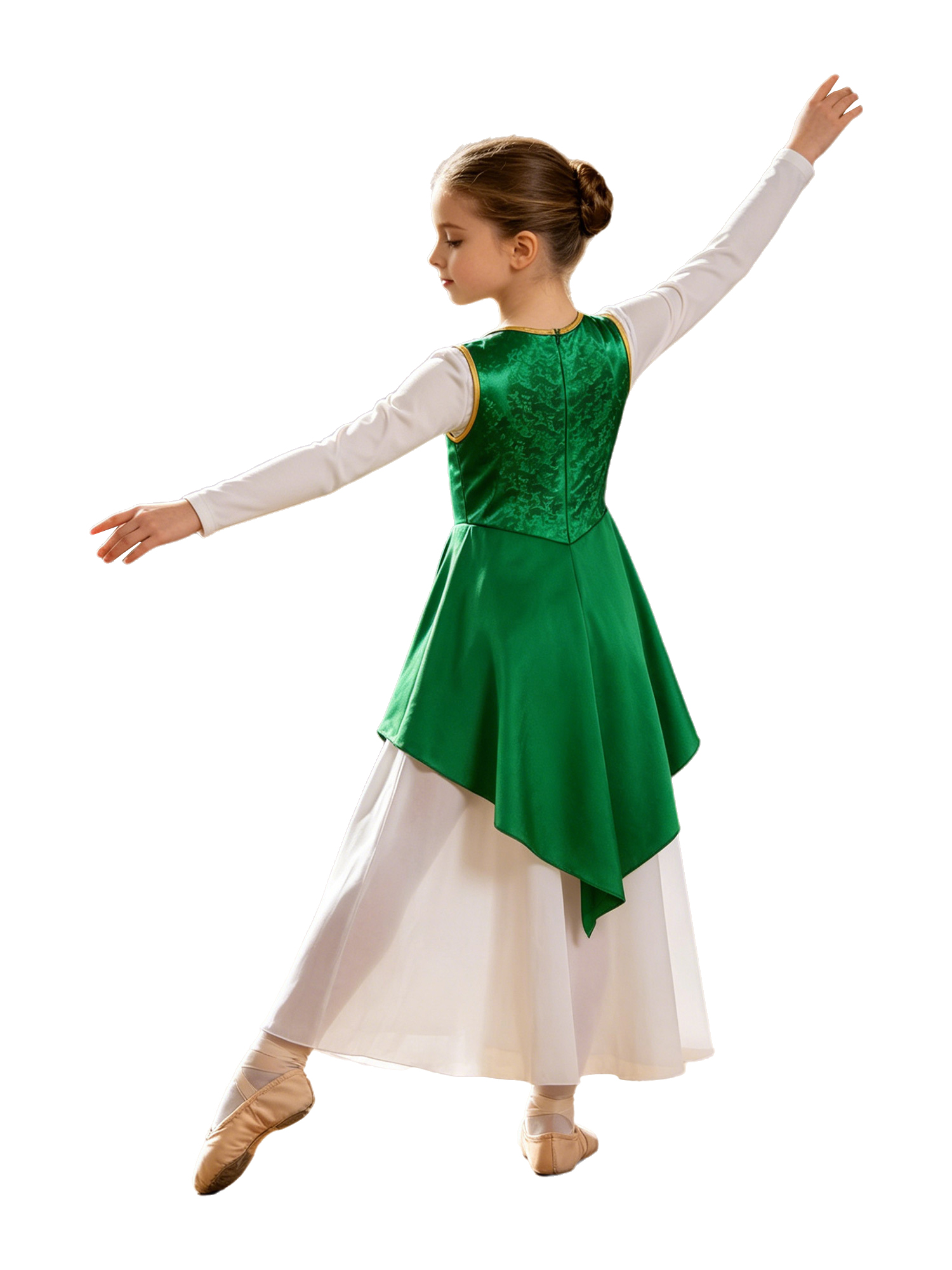 Robe de louange liturgique pour filles, costumes de danse lyrique pour enfants, costumes de choriste d'église, de culte et de danse de salon