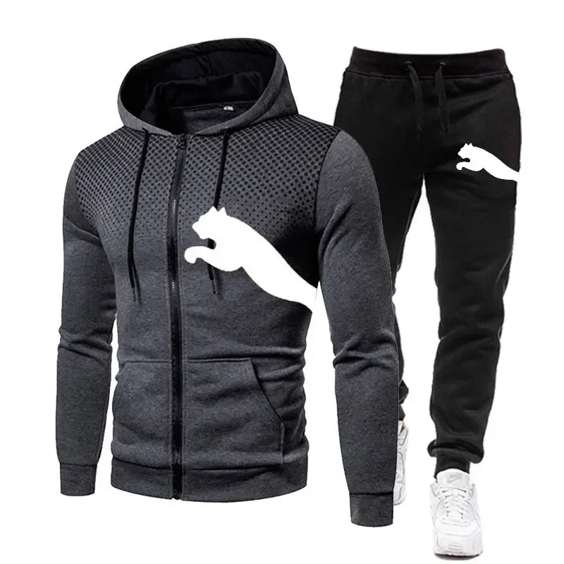 Ensemble sweat-shirt à capuche pour hommes, ensemble sweat-shirt à capuche + pantalon, vêtements de sport, de course et de loisirs, automne et hiver 2025