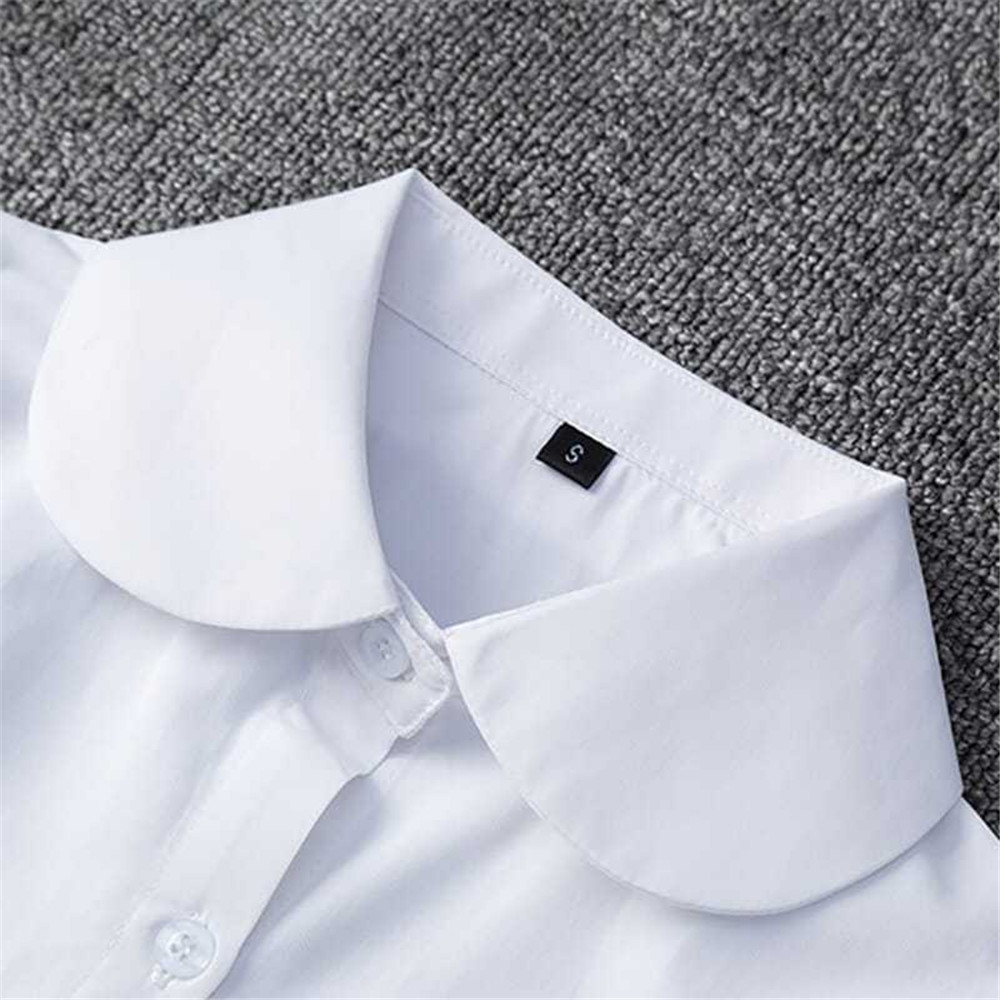 Chemise blanche japonaise JK pour femmes, manches longues et courtes, haut blanc pur, chemise d'étudiante blanche assortie à toutes les tenues, vêtements de cosplay JK