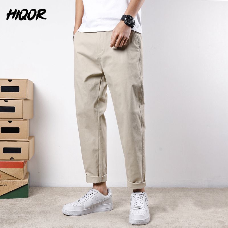 HIQOR printemps été hommes pantalons ample confortable décontracté tout-match élastique pantalon homme coton pantalon mode Streetwear coréen pantalon